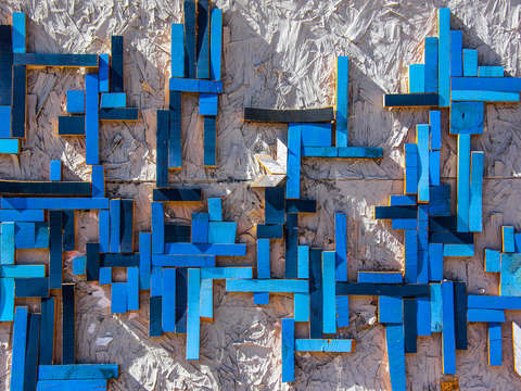 Blue wood art