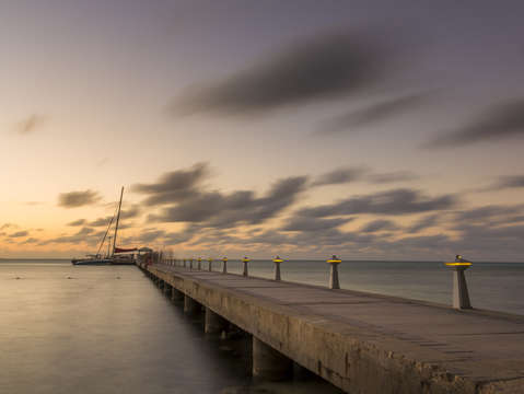 Rum point grand cayman at dusk