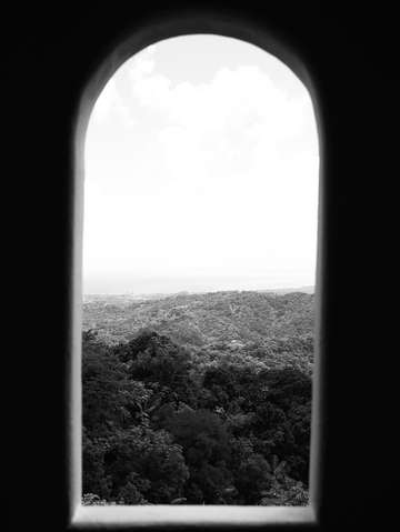 A window to paradise monochrome