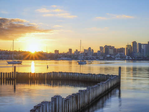 Perfect harbor sunrise