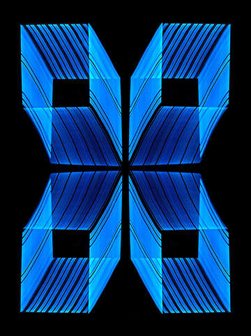 Blue neon window lights 2