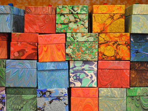 Marble paper boxes