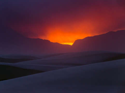 Desert mountain sunset
