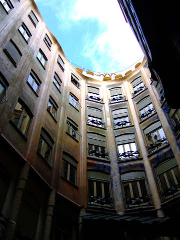 Barcelona la pedrera courtyard