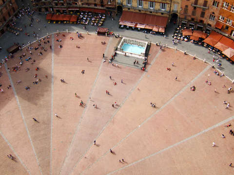 Italy siena view of the piazza del campo from the