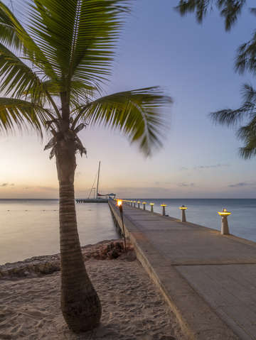 Rum point pier at sunset 2