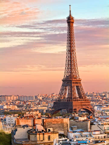 Eiffel tower sunset