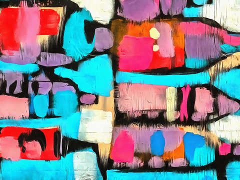 Abstract blue bottles