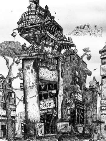Gamblers beneath the chinatown gate