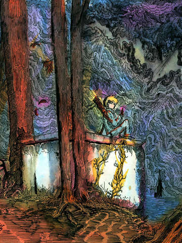 The bright eyed adventurer sits in the hesitant st