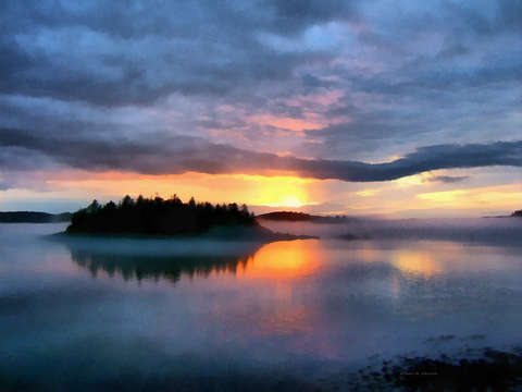 Coastal maine sunset