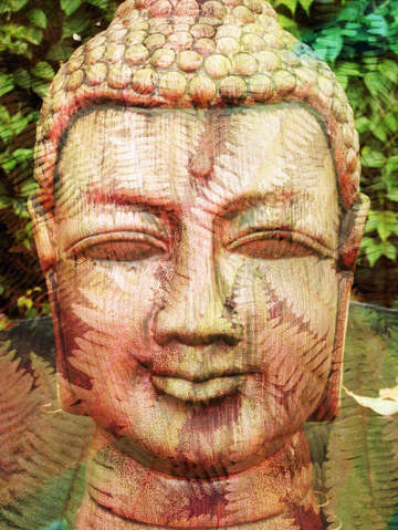 Buddha with leaves 2
