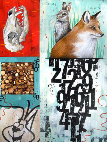 Fox and rabbit