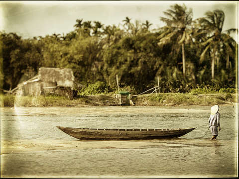 Woman and boat