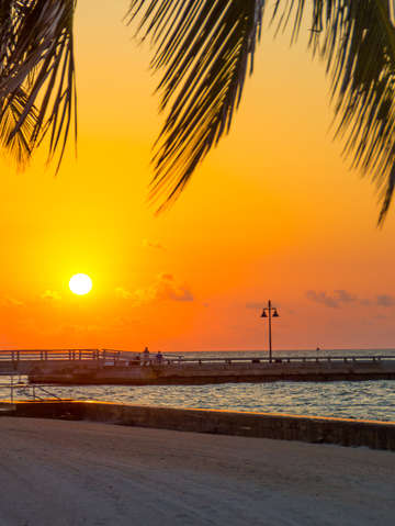 Key west sunset over higgs beach