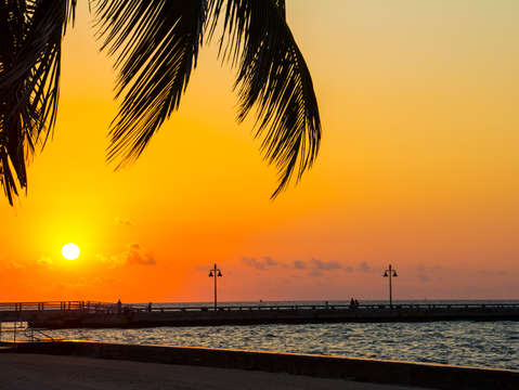 Higgs beach sunrise
