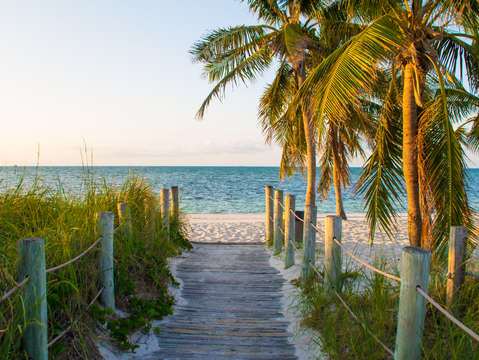 Boardwalk at smathers beach in key west