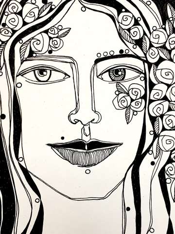 Flower woman i detail