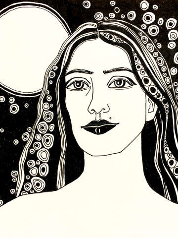 Moon woman detail