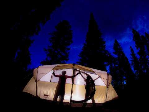 Kids in a tent