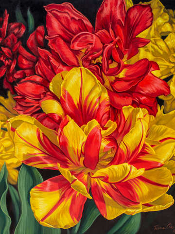 Tulipomania 14 red and yellow