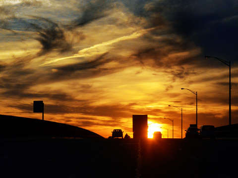 Driving into dusk