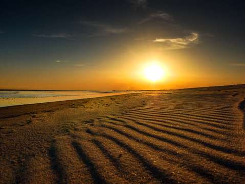 Golden hour ripples of sand