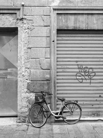Bicycle on the streets of florence italy