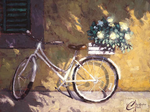 Italian bicycle with flowers