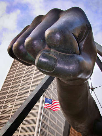 The fist a monument to joe louis detroit