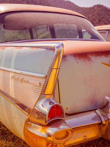 1950s chevy bel aire in the desert