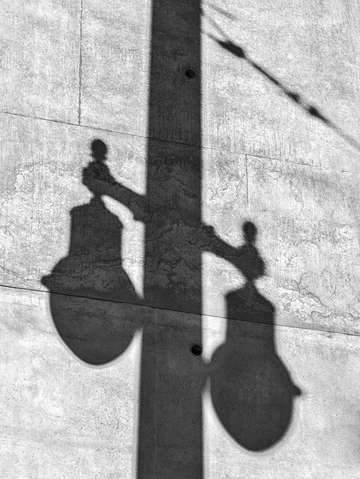 Lamppost on the wall