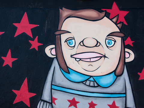Coffee shop wall mural