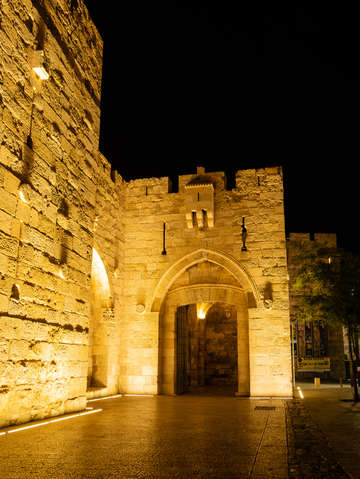 Jaffa gate by night