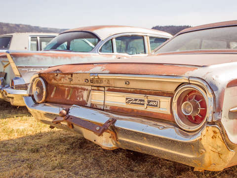 Vintage american cars junkyard utah