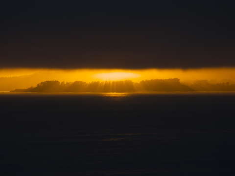 Sunset and fog