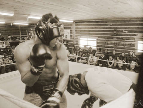 Ali spars with ernie