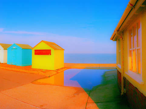 Beach houses at felixstowe