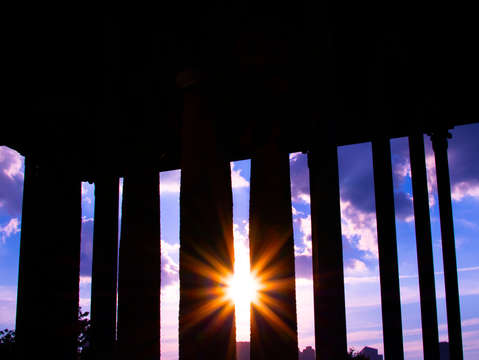 Rockefeller park pavilion sunset