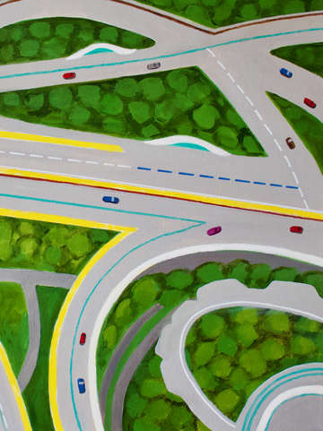 City viaduct bridge roads