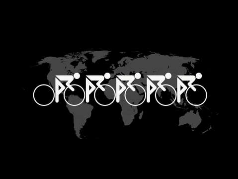 The bicycle race 3 white on black