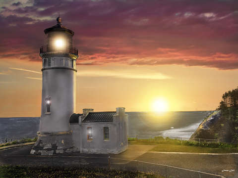 Sunset at the north head lighthouse