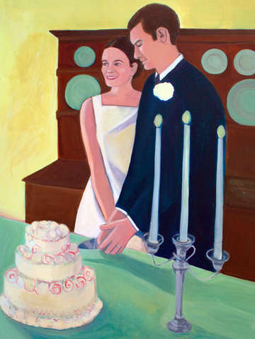 Cutting the wedding cake