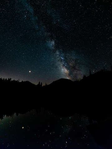 Milky way over nymph lake