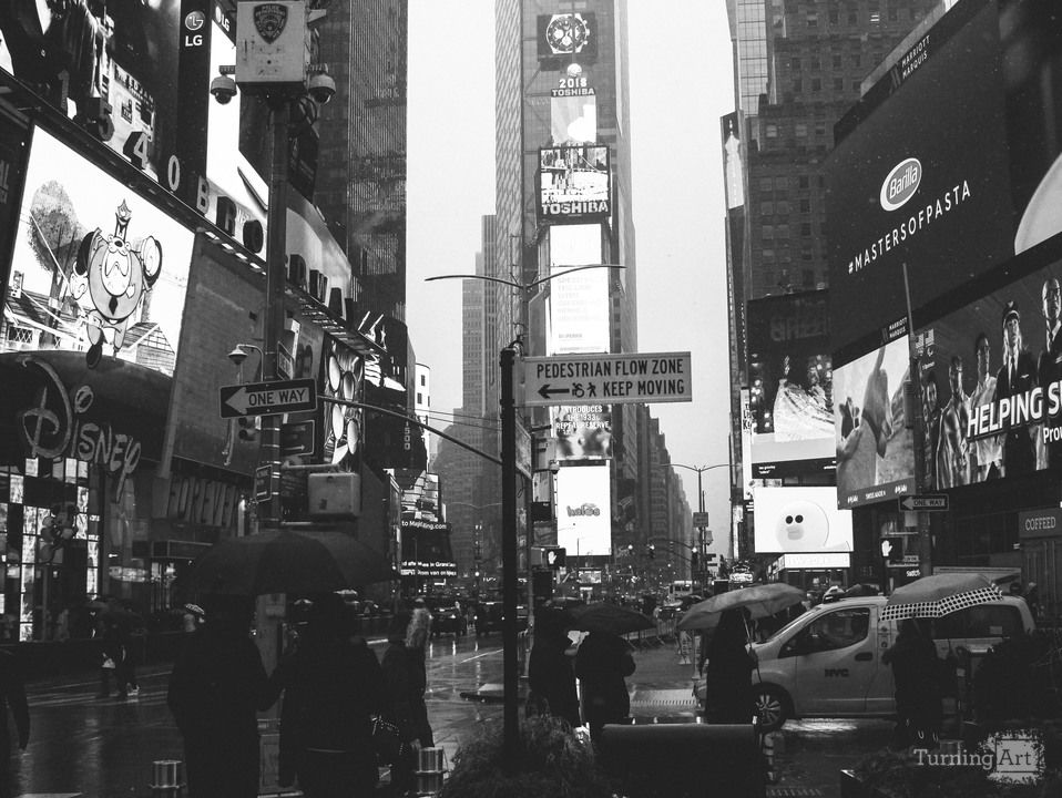 A rainy day at times square