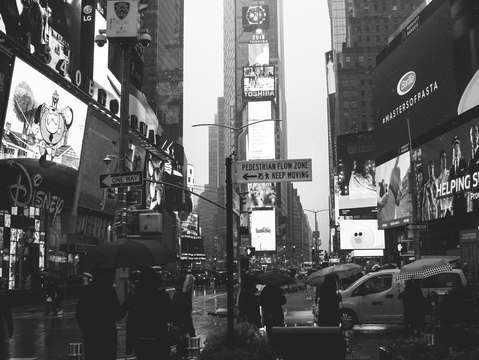 A rainy day at times square