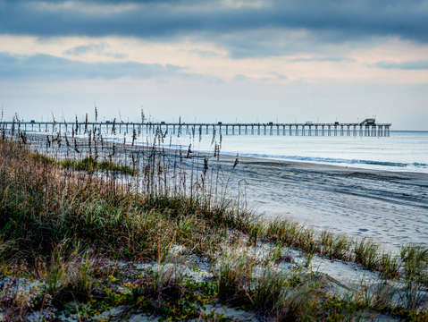 Dark skies over bogue inlet fishing pier 2
