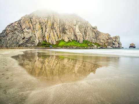 Morro rock reflection
