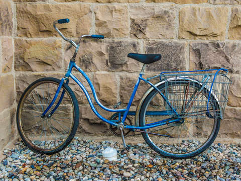 Blue bike in crested butte
