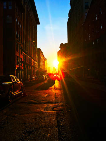 Tribeca sunset peeking